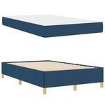 vidaXL Lit à ressorts avec matelas Bleu et Blanc 120 x 200 cm tissu
