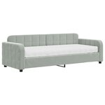 vidaXL Lit de jour avec matelas gris clair 80x200 cm velours