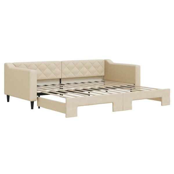 vidaXL Lit de jour avec gigogne sans matelas crème 90x200 cm