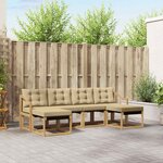 vidaXL Ensemble de canapés d'extérieur 6 pc Blanc et Beige