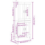 vidaXL Buffet haut Sonoma gris 69 5x34x180 cm Bois d'ingénierie