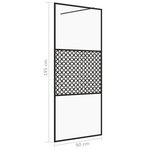 vidaXL Paroi de douche avec verre ESG transparent 90x195 cm Noir
