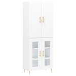 vidaXL Buffet haut Blanc 69 5x34x180 cm Bois d'ingénierie