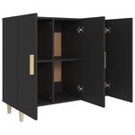 vidaXL Buffet noir 90x34x80 cm bois d'ingénierie