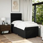 vidaXL Sommier à lattes de lit et matelas Noir 80x200 cm Tissu