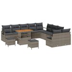 vidaXL Ensemble de canapé de jardin 13 Pièces Gris Poly rotin