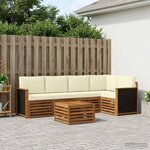 vidaXL Ensemble de canapé d'angle avec coussin 5 Pièces Naturel et Crème