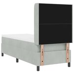 vidaXL Lit à Ressorts avec Matelas LED Gris clair 80 x 200 cm Velours