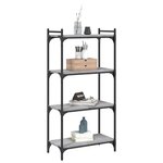 vidaXL Bibliothèque à 4 niveaux sonoma gris 60x30x120 cm
