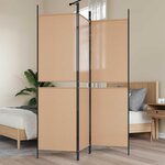 vidaXL Paravent 3 panneaux Beige 150 x 180 cm Tissu