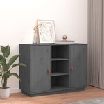vidaXL Buffet Gris 100x40x75 cm Bois massif de pin