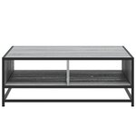 vidaXL Table basse sonoma gris 80x80x30 cm bois d'ingénierie et métal