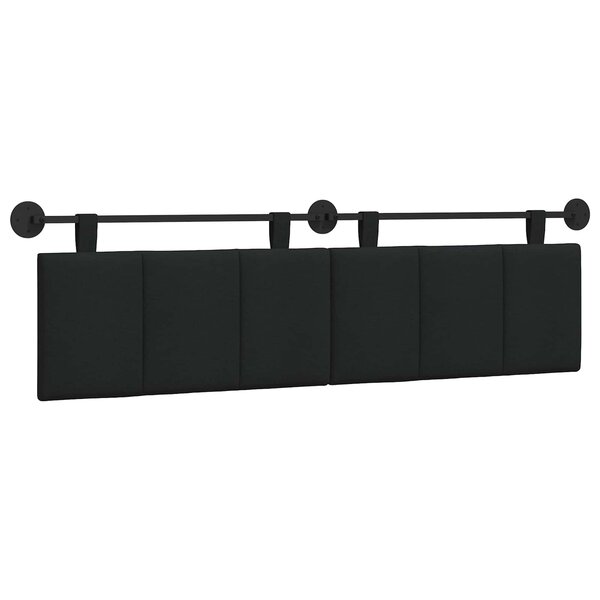 vidaXL Tête de lit suspendue Noir Tissu