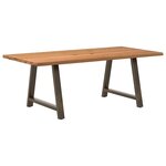 vidaXL Table à manger bord naturel bois massif chêne rectangulaire