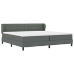 Lit à ressort avec matelas vidaXL gris foncé 200x200 cm en tissu