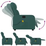 vidaXL Fauteuil de massage inclinable Vert foncé Tissu