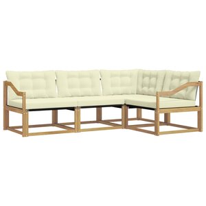 vidaXL Ensemble de canapés d'extérieur 4 pc Blanc et crème