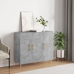 vidaXL Buffet gris béton 90x34x80 cm bois d'ingénierie
