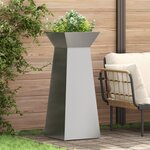 vidaXL Porte-plante sur pilier de jardin avec un bol de 40x40x100 cm en inox.