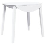 vidaXL Table à manger blanc bois massif et caoutchouc