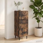 vidaXL Armoire à tiroirs Chêne fumé 33 x 34 5 x 89 5 cm