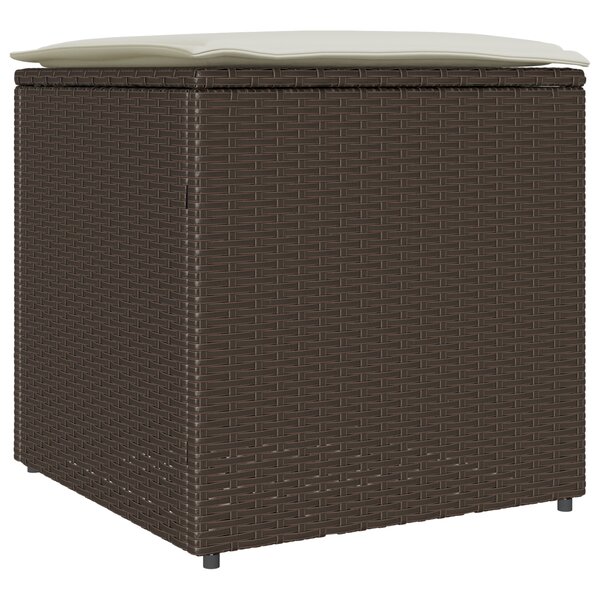 vidaXL Coffre de Rangement Extérieur Brun et Crème Rotin Moyen Rangement
