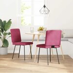 vidaXL Chaises à manger lot de 2 Rouge bordeaux Velours