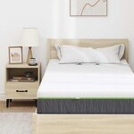 vidaXL Matelas Blanc et Gris 90 x 200 cm Tissu jacquard