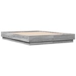 vidaXL Cadre de lit avec LED sans matelas sonoma gris 135x190 cm