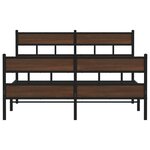 vidaXL Cadre de lit en métal sans matelas chêne marron 150x200 cm