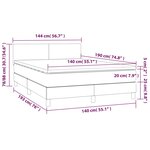 vidaXL Sommier à lattes de lit avec matelas LED Noir 140x190 cm Tissu