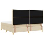 Lit Box Spring vidaXL avec Matelas et LED Crème 200x200 cm Tissu