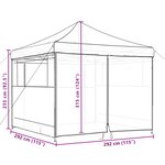 vidaXL Tente de fête 292 x 292 x 315 cm Beige Tissu Oxford