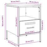 vidaXL Table de chevet anthracite 36x39x50 5 cm acier laminé à froid