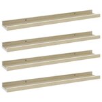 vidaXL Étagères murales 4 Pièces blanc et chêne sonoma 60x9x3 cm