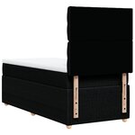 vidaXL Sommier à lattes de lit et matelas Noir 80x200 cm Tissu