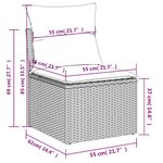 vidaXL Chaise de jardin sans accoudoirs avec coussins gris poly rotin