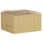 vidaXL Boîte de rangement avec fenêtre transparente Crème