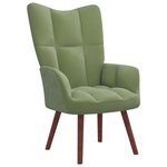 vidaXL Chaise de relaxation avec repose-pied Vert clair Velours