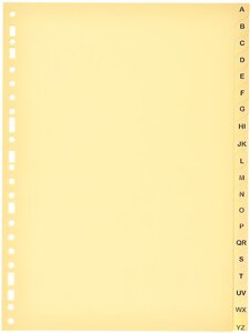 Jeu de 20 intercalaires 'alphabétiques' en Carte Recyclée 175g COUTAL