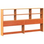 vidaXL Lit bibliothèque sans matelas cire marron 200x200 cm pin massif