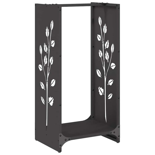 vidaXL Portant de bois chauffage noir 40x30x80 cm