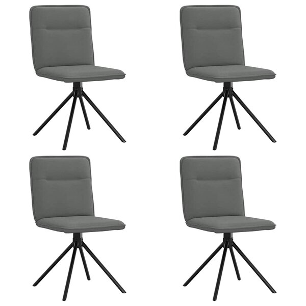 vidaXL Chaises à manger lot de 4 gris foncé tissu