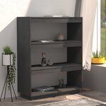 vidaXL Bibliothèque/Séparateur de pièce Gris 80x35x103 cm Pin massif