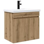 vidaXL Meuble de salle de bain avec robinet Chêne artisanal
