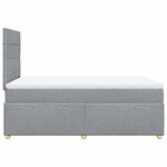 vidaXL Sommier à lattes de lit et matelas gris clair 120x190 cm tissu