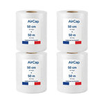 4 rouleaux de film papier bulle tricouche Aircap largeur 50 cm x longueur 50 mètres