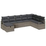 vidaXL Ensemble de canapé de jardin 8 Pièces Gris 287 x 177 x 85 cm