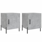 vidaXL Tables de chevet 2 Pièces gris béton 40x40x50 cm bois d’ingénierie