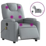 vidaXL Fauteuil de massage inclinable électrique gris clair tissu